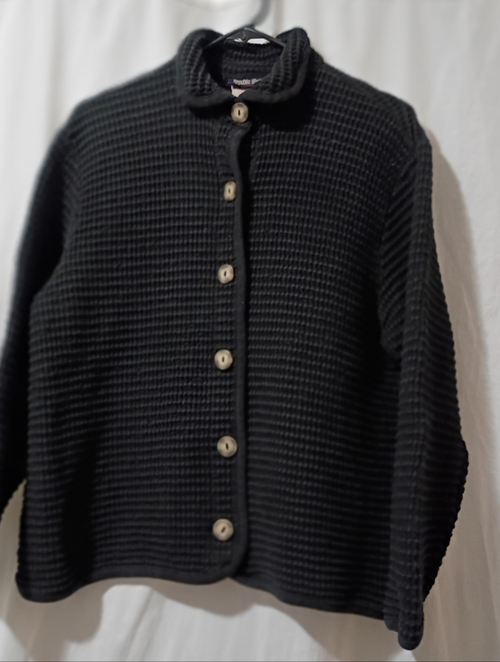 Blue Republic Sweaters - Republic Blues Cardigan Waffle-Knit Button-Front Sweater - Black Sz  Large